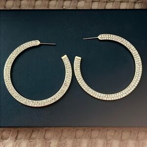 BAUBLEBAR Gold Hoop Earrings Rhinestone